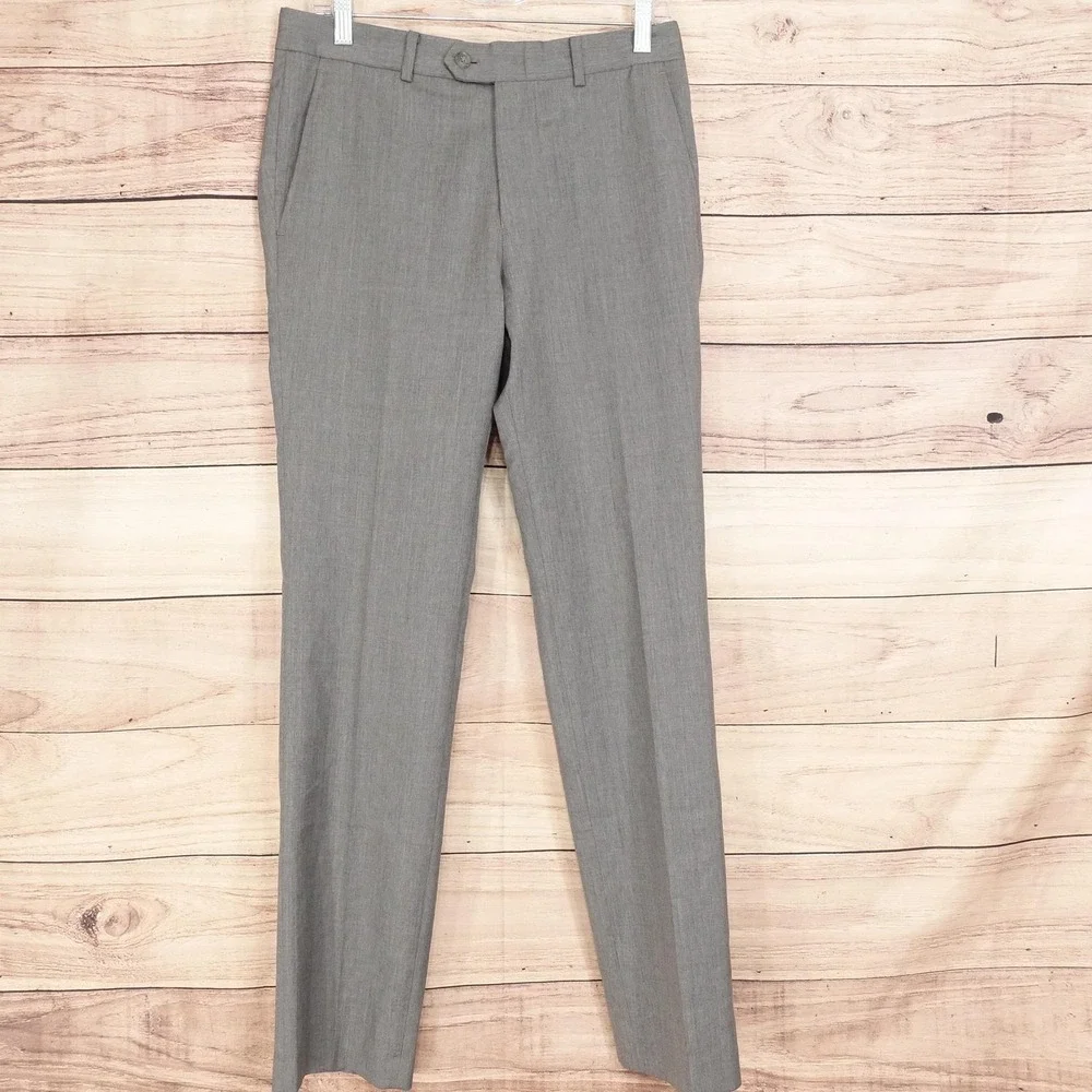 Bar III Dress Pants Mens 30x32 Gray Wool Extra Slim Tapered Business Office